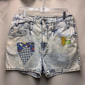 Zena Rare Vintage Junior’s Denim Patchwork Jean Shorts  Size 11